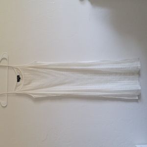 POL Lacey White Spaghetti Strap Top With Split at Crop